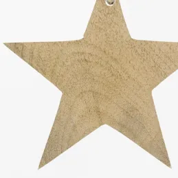 Suspensions de Noël en manguier naturel (lot de 3)