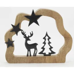 Décor sapin et cerf en manguier