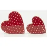 Cœurs à poser en manguier rouge et blanc (lot de 2)