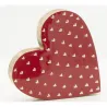 Cœurs à poser en manguier rouge et blanc (lot de 2)