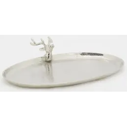 Plateaux ovales en aluminium Cerf (lot de 2)