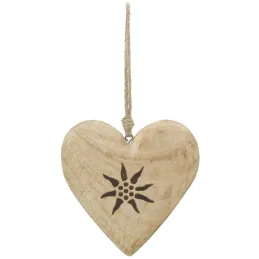 Cœurs en manguier Edelweiss (Lot de 6)