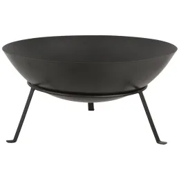 Brasero rond en métal sur pied