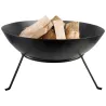 Brasero rond en métal sur pied