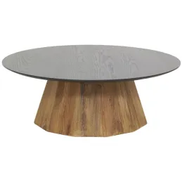 Table basse en pin recyclé naturel et noir Rewood