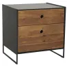 Table de nuit en métal et pin recyclé Rewood