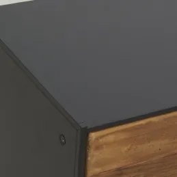 Table de nuit en métal et pin recyclé Rewood
