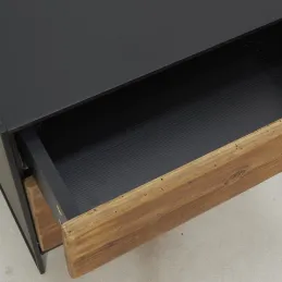 Table de nuit en métal et pin recyclé Rewood