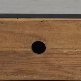 Table de nuit en métal et pin recyclé Rewood