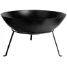 Brasero rond en métal sur pied