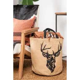 Sac rond en jute naturel plastifié