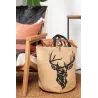 Sac rond en jute naturel plastifié