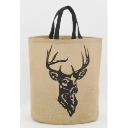 Sac rond en jute naturel plastifié