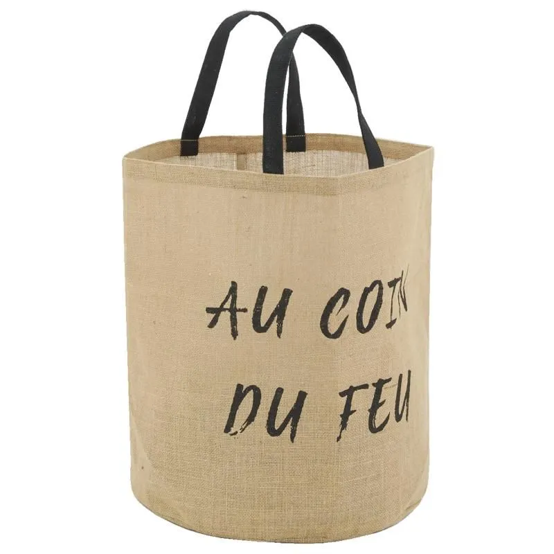 Sac rond en jute naturel plastifié