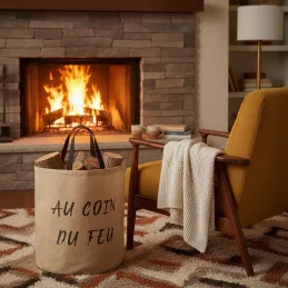 Sac rond en jute naturel plastifié