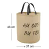 Sac rond en jute naturel plastifié