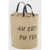 Sac rond en jute naturel plastifié