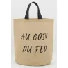 Sac rond en jute naturel plastifié