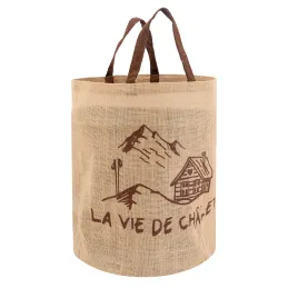 Sac rond en jute naturel plastifié
