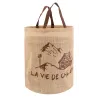 Sac rond en jute naturel plastifié