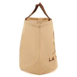 Sac rond en jute naturel plastifié