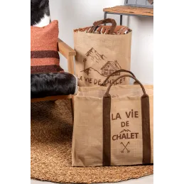 Sac rond en jute naturel plastifié