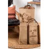 Sac rond en jute naturel plastifié