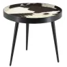 Table basse en métal et peau de vache