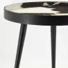 Table basse en métal et peau de vache