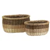 Corbeilles ovales en osier 3 tons (lot de 2)