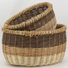 Corbeilles ovales en osier 3 tons (lot de 2)