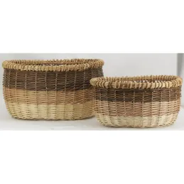 Corbeilles ovales en osier 3 tons (lot de 2)