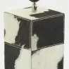 Pied de lampe en peau de vache noir et blanc