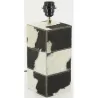 Pied de lampe en peau de vache noir et blanc