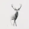 Corbeille ronde en manguier avec résine blanche décor Cerf
