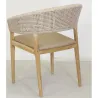 Fauteuil extérieur en teck et résine + coussin