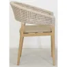 Fauteuil extérieur en teck et résine + coussin