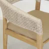 Fauteuil extérieur en teck et résine + coussin