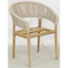 Fauteuil extérieur en teck et résine + coussin