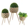 Cache-pots en jonc sur pieds (lot de 3)