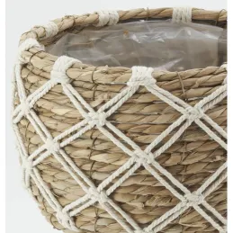 Cache-pots en jonc sur pieds (lot de 3)