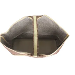 Sac à bûches en jute naturel et brun