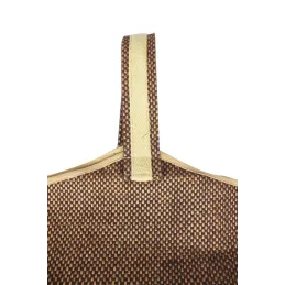 Sac à bûches en jute naturel et brun