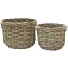 Cache-pots en poelet fendu sable (lot de 2)