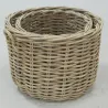 Cache-pots en poelet fendu sable (lot de 2)