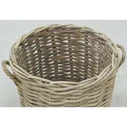 Cache-pots en poelet fendu sable (lot de 2)