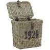 Coffre en poelet gris et cuir 1920