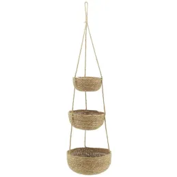 Suspension 3 pots en jonc naturel