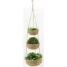 Suspension 3 pots en jonc naturel
