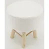 Tabouret en bouclette pied bois